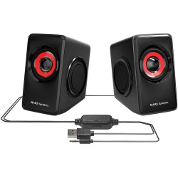 Mars Gaming MS1 Altavoces 2.0 10W USB, Jack 3.5mm - 6 Drivers de Sonido: 2 Activos y 4 Pasivos - Control de Volumen