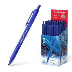 Erichkrause Boligrafo Automatico R-305 - Recargable - Punta de Aguja - Cuerpo Hexagonal Opaco ¡ - Color Azul