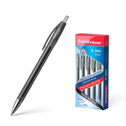 Erichkrause Boligrafo de Gel Automatico R-301 Original Gel Matic - Cuerpo Transparente con Grip Perfilado - Color Negro