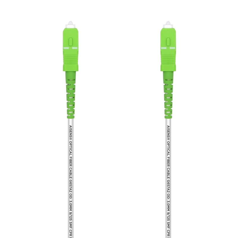 A152-0497 Aisens Cable Fibra Optica Latiguillo G657A2 3.0 9/125 SMF Simplex CPR Dca LSZH - SC/APC-SC/APC - 7.0M - Color Blanco A152-0497 Aisens Cable Fibra Optica Latiguillo G657A2 3.0 9/125 SMF Simplex CPR Dca LSZH - SC/APC-SC/APC - 7.0M - Color Blanco
