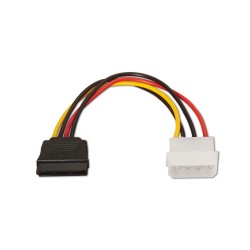 A131-0158 Aisens Cable SATA Alimentacion - Molex 4pin/M-SATA Hembra - 16cm - 100% Cobre - Color Negro