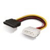 A131-0158 Aisens Cable SATA Alimentacion - Molex 4pin/M-SATA Hembra - 16cm - 100% Cobre - Color Negro