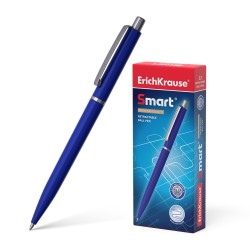 Erichkrause Boligrafo Automatico Smart - Recargable con Clip Metalico - Punta de 07mm  - Cuerpo Opaco y Satinado - Color Azul