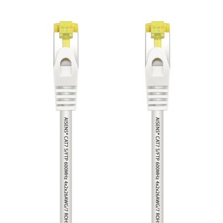 A146-0488 Aisens Cable de Red Latiguillo RJ45 LSZH Cat.7 600 MHz S/FTP PIMF AWG26 - 25cm - Color Blanco