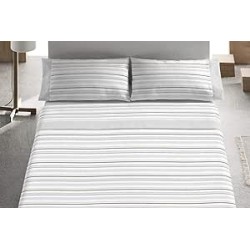 Burrito Blanco Juego De Sabanas  Diseño 510 Cama 150  en Color Gris