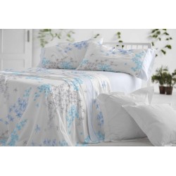Burrito Blanco Juego De Sabanas  Diseño 525 Cama 150  en Color Azul
