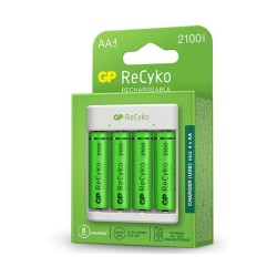 GP ReCyko Pack de Cargador USB + 4 Pilas Recargables 2100mAh AA