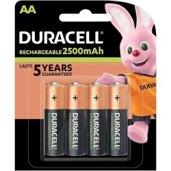 Duracell Pilas Recargables NiHM AA LR6 1.2V 2500mAh - Precargadas - (4 unidades)