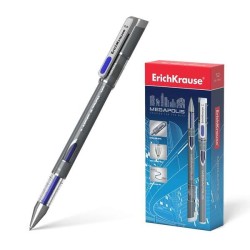 Erichkrause Megapolis Gel Boligrafo Tinta Gel - Punta de 0.5mm - Cuerpo Redondo Opaco  - Color Azul