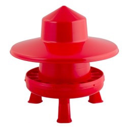 🐦 Gaun 11425 Tolva Plástico para Aves 4 kg con Patas y Tapa (Rojo)