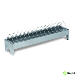 🐣 Gaun 11320 Comedero Metálico para Pollitos 50 cm con Rejilla Estrec