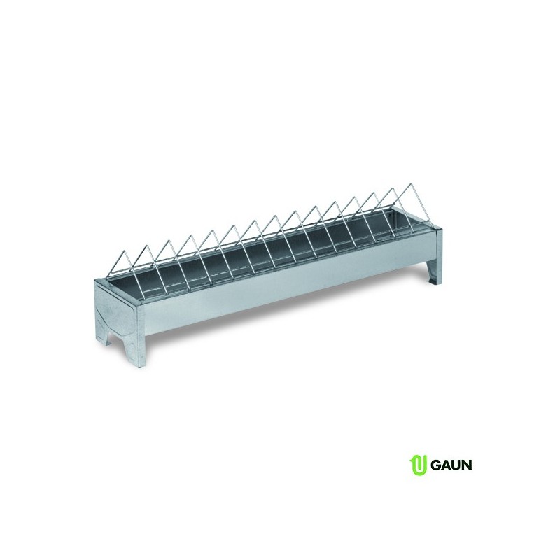 🐣 Gaun 11320 Comedero Metálico para Pollitos 50 cm con Rejilla Estrec
