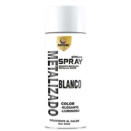 8590 Spray Pintura Color Blanco Metalizado 400 ML. SPSIL