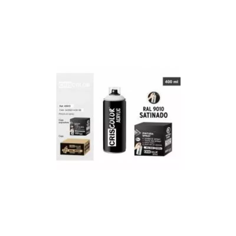Pintura Spray Acrylic Blanco Satinado RAL 9010 – 400 ml Criscolor