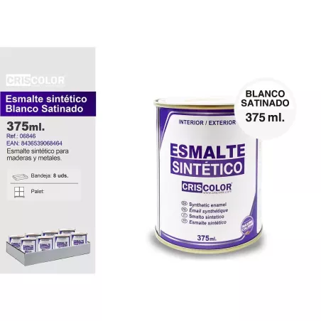 Criscolor Esmalte Blanco Satinado 375ml | Acabado Duradero y Elegante